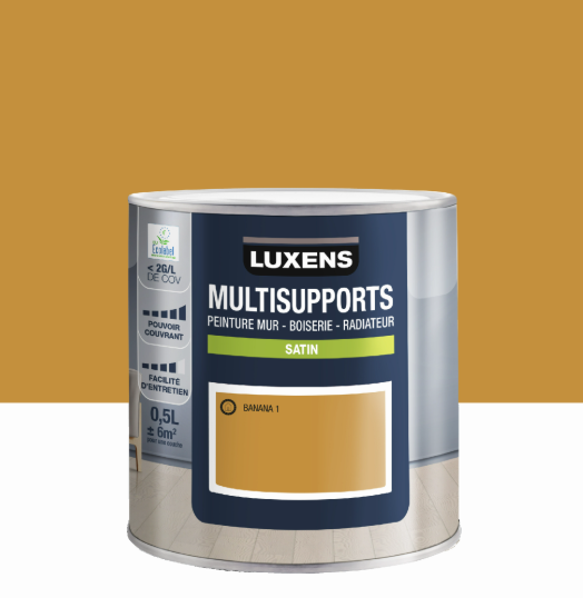 Peinture mur, boiserie, radiateur banana 1 satin LUXENS , 0.5L