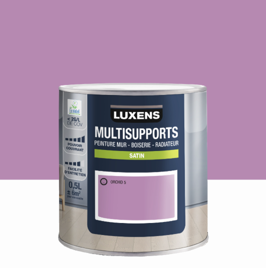 Peinture mur, boiserie, radiateur orchid 5 satin LUXENS , 0.5L