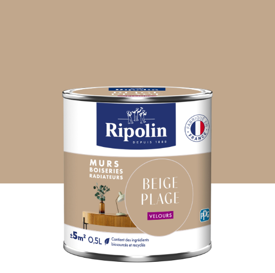 Peinture mur beige plage velours RIPOLIN Intérieur 0.5L