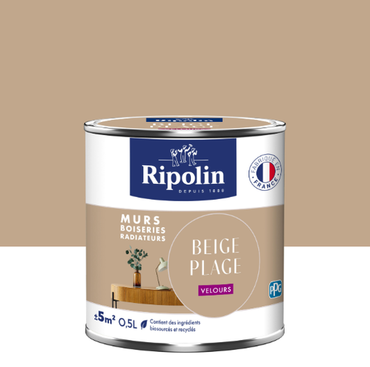 Peinture mur beige plage velours RIPOLIN Intérieur 0.5L