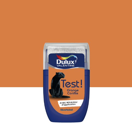 Peinture mur, boiserie orange confite mat DULUX VALENTINE Crème de couleur 0.03L