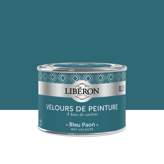 Testeur peinture mur, boiserie bleu paon LIBÉRON Velours de peinture® 0.125l