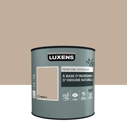 Peinture mur, boiserie terra 5 mat LUXENS Biosourcée 0.5L