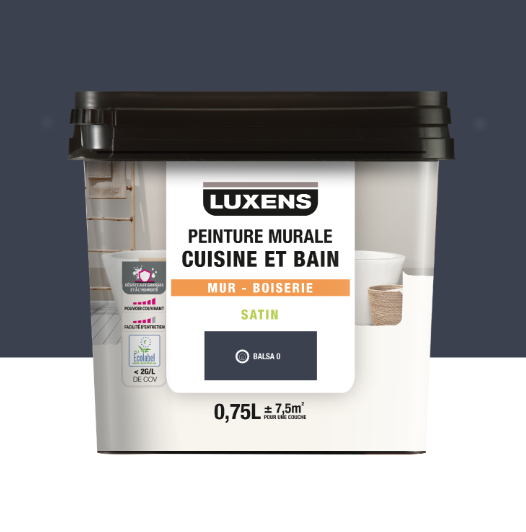 Peinture mur, boiserie balsa 0 satin LUXENS Cuisine et bain 0.75L