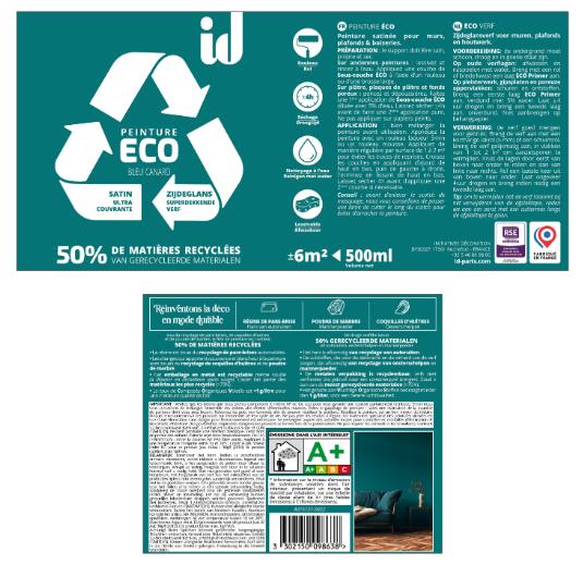 Peinture mur, plafond canard satin ID Eco 0.5L