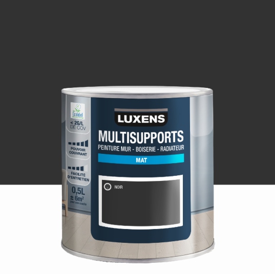 Peinture boiserie, fenêtre, porte noir mat LUXENS 0.5L