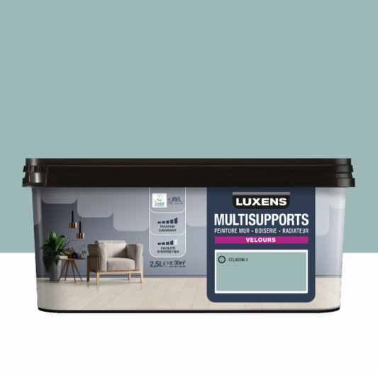 Peinture mur, boiserie, radiateur celadon 4 velours LUXENS , 2.5L