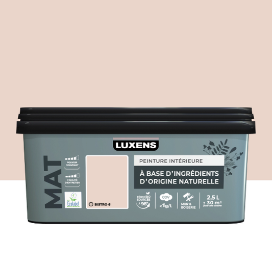 Peinture mur, boiserie bistro 6 mat LUXENS Biosourcée 2.5L
