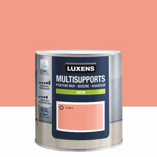 Peinture mur, boiserie, radiateur flush 5 satin LUXENS , 0.5L
