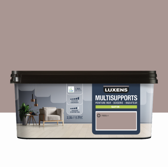 Peinture mur, boiserie, radiateur fossil 4 satin LUXENS , 2.5L