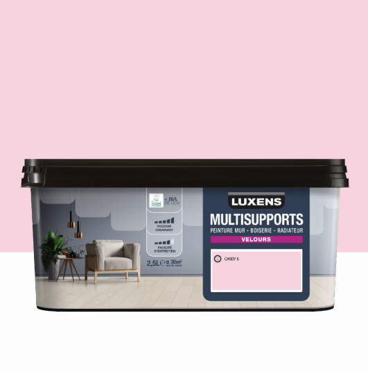 Peinture mur, boiserie, radiateur candy 6 velours LUXENS , 2.5L