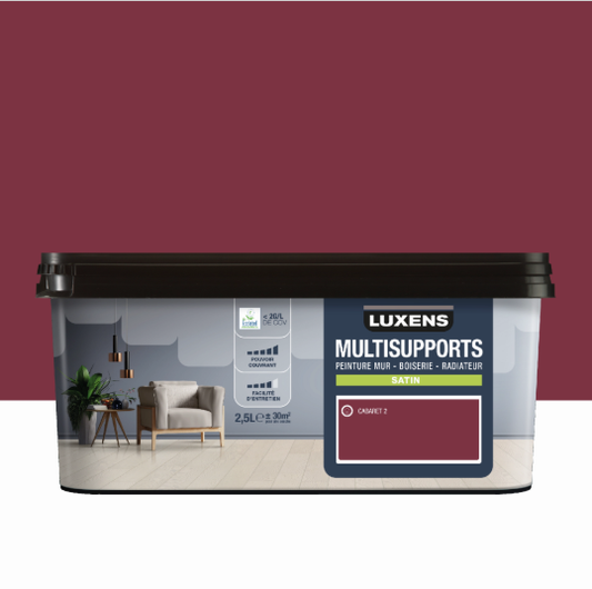 Peinture mur, boiserie, radiateur cabaret 2 satin LUXENS , 2.5L