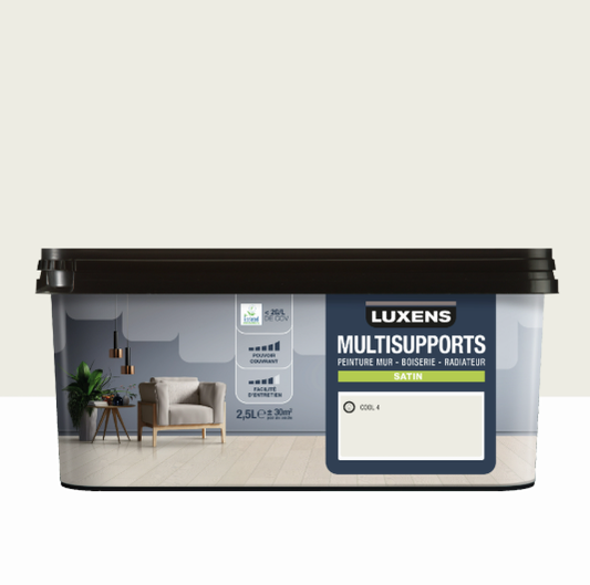Peinture mur, boiserie, radiateur cool 4 satin LUXENS , 2.5L