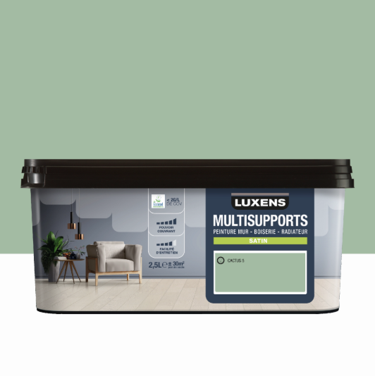 Peinture mur, boiserie, radiateur cactus 5 satin LUXENS , 2.5L