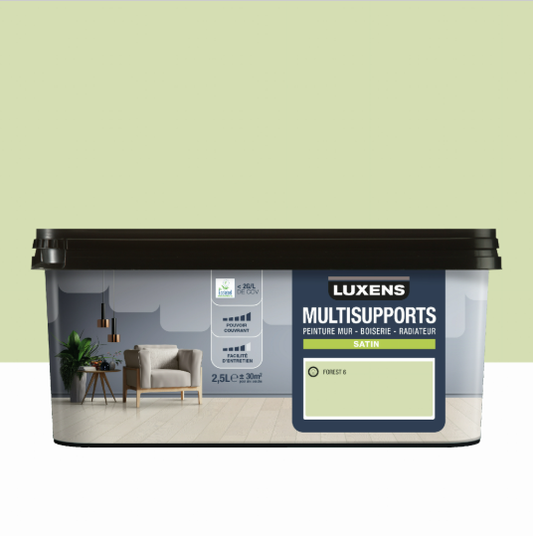Peinture mur, boiserie, radiateur forest 6 satin LUXENS , 2.5L
