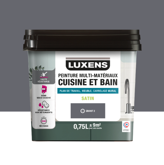 Peinture carrelage, meuble, crédence granit 2 satin LUXENS Cuisine et bain 0.75l