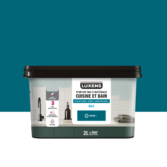 Peinture carrelage, meuble, crédence miami 1 mat LUXENS Cuisine et bain 2L