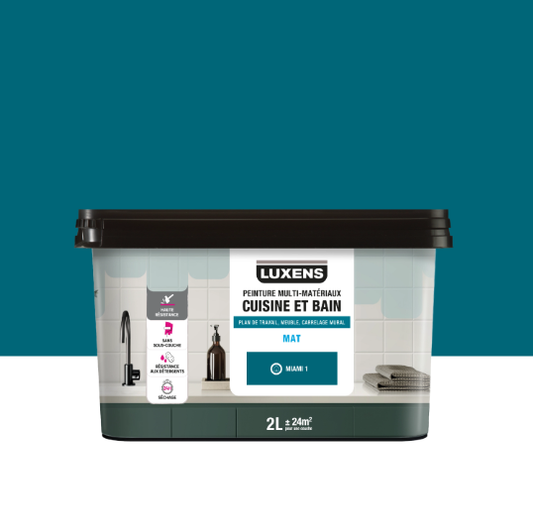 Peinture carrelage, meuble, crédence miami 1 mat LUXENS Cuisine et bain 2L