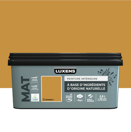 Peinture mur, boiserie banana 1 mat LUXENS Biosourcée 2.5L