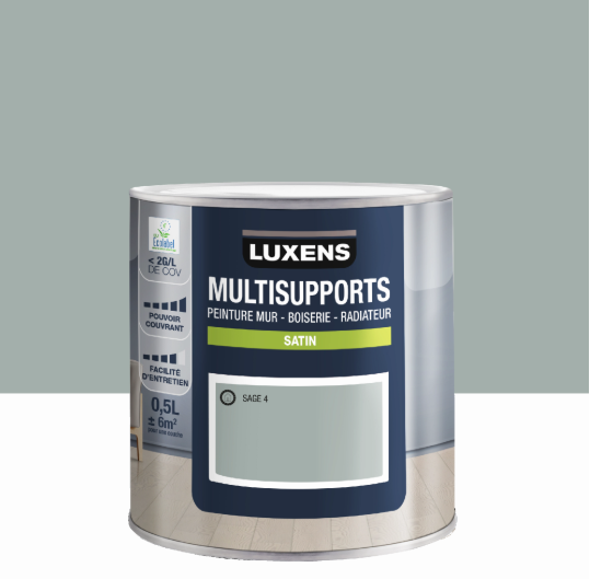 Peinture mur, boiserie, radiateur sage 4 satin LUXENS , 0.5L