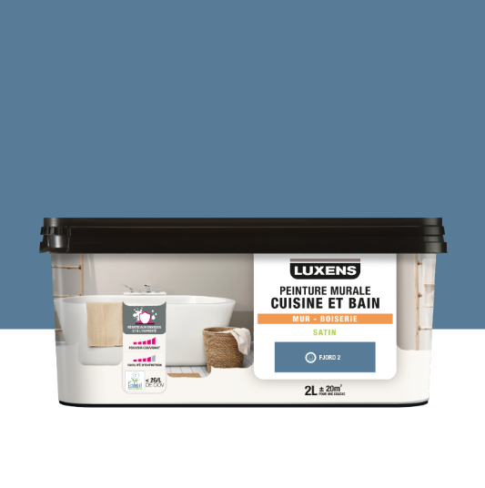 Peinture mur, boiserie fjord 2 satin LUXENS Cuisine et bain 2L