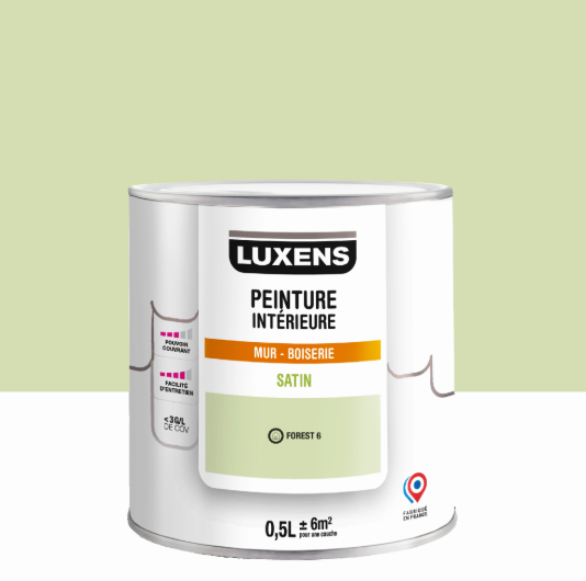 Peinture mur, boiserie forest 6 satin LUXENS Intérieure 0.5L