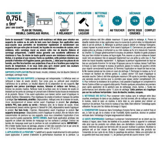 Peinture carrelage, meuble, crédence balsa 0 satin LUXENS Cuisine et bain 0.75L