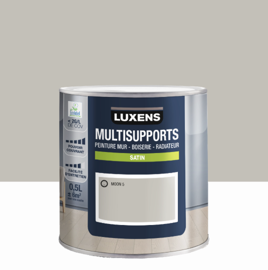 Peinture mur, boiserie, radiateur moon 5 satin LUXENS , 0.5L