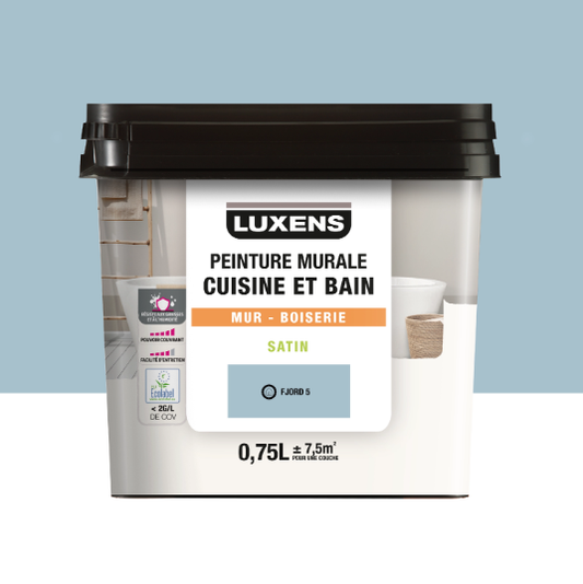 Peinture mur, boiserie fjord 5 satin LUXENS Cuisine et bain 0.75L