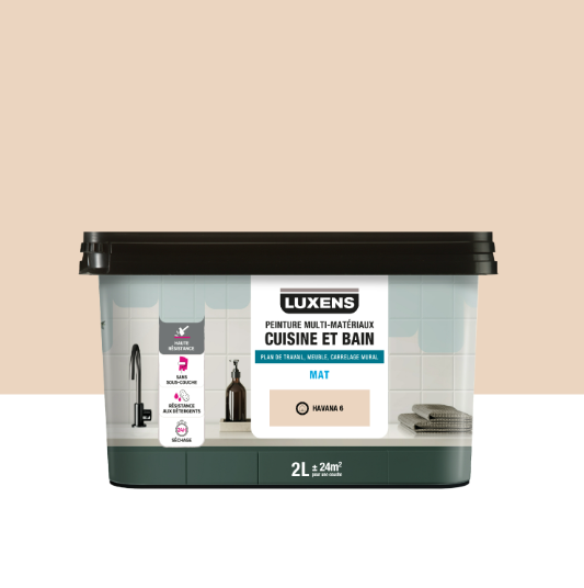 Peinture carrelage, meuble, crédence havana 6 mat LUXENS Cuisine et bain 2L