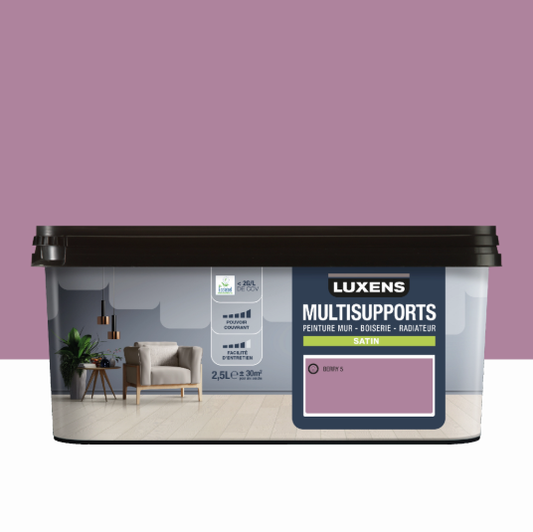 Peinture mur, boiserie, radiateur berry 5 satin LUXENS , 2.5L