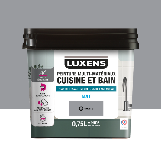 Peinture carrelage, meuble, crédence granit 3 mat LUXENS Cuisine et bain 0.75L