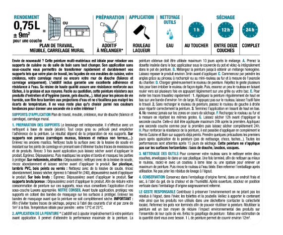 Peinture carrelage, meuble, crédence celadon 4 satin LUXENS Cuisine et bain 0.75
