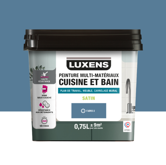 Peinture carrelage, meuble, crédence fjord 2 satin LUXENS Cuisine et bain 0.75L