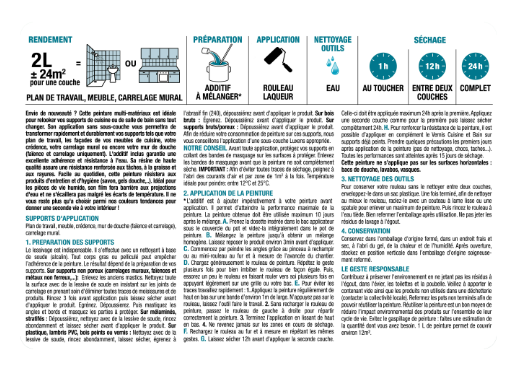 Peinture carrelage, meuble, crédence laguna 2 mat LUXENS Cuisine et bain 2L