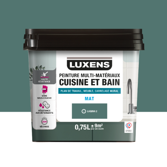Peinture carrelage, meuble, crédence laguna 2 mat LUXENS Cuisine et bain 0.75L