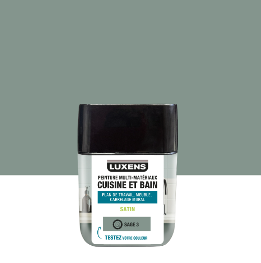 Peinture carrelage, meuble, crédence sage 3 satin LUXENS Cuisine et bain 75ml