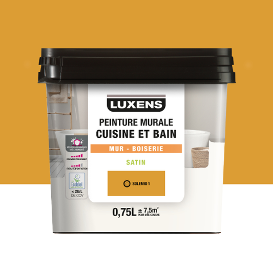 Peinture mur, boiserie solemio 1 satin LUXENS Cuisine et bain 0.75L