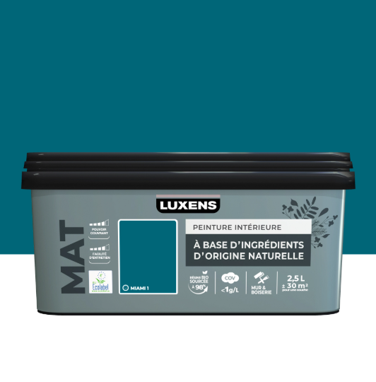 Peinture mur, boiserie miami 1 mat LUXENS Biosourcée 2.5L