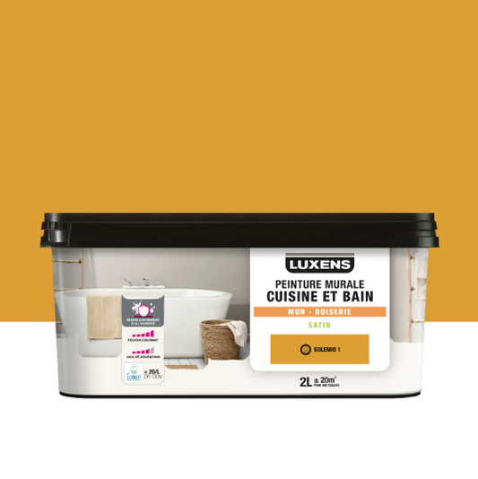 Peinture mur, boiserie solemio 1 satin LUXENS Cuisine et bain 2L