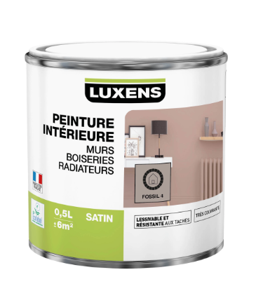 Peinture, mur, boiserie, radiateur, Multisupports LUXENS, fossil 4, satin, 0.5 l