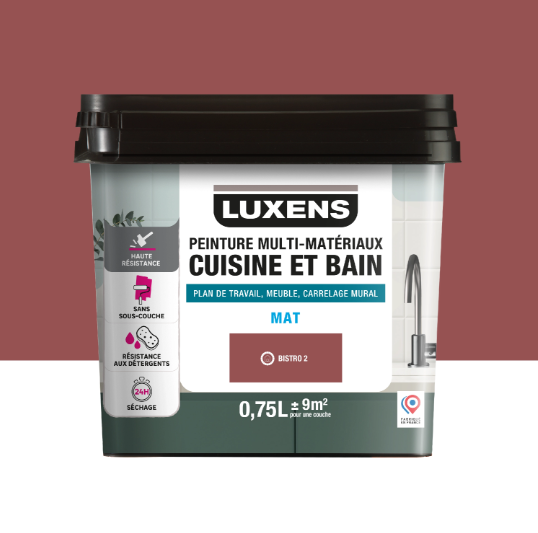 Peinture carrelage, meuble, crédence bistro 2 mat LUXENS Cuisine et bain 0.75L