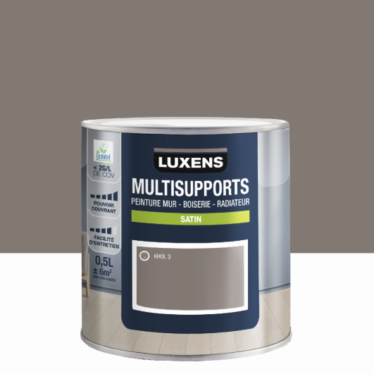 Peinture mur, boiserie, radiateur khol 3 satin LUXENS , 0.5L
