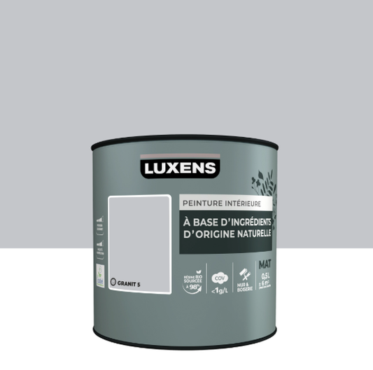 Peinture mur, boiserie granit 5 mat LUXENS Biosourcée 0.5L