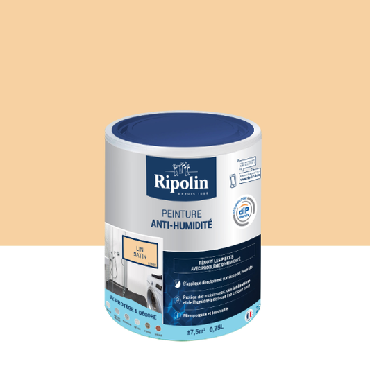 Peinture mur anti-humidité lin RIPOLIN Rip etanch satiné 0.75 l