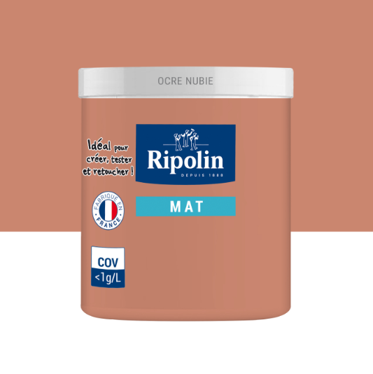 Testeur peinture mur, boiserie, radiateur ocre nubie mat RIPOLIN Intérieur 75ml