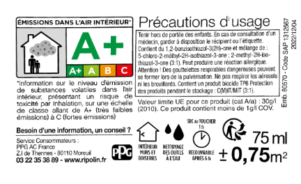 Testeur peinture mur, boiserie, radiateur gris hanoï satiné RIPOLIN Intérieur 0