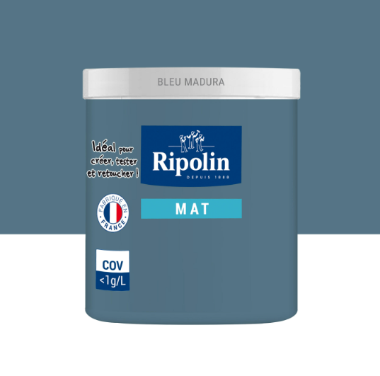 Testeur peinture mur, boiserie, radiateur bleu madura mat RIPOLIN Intérieur 70ml