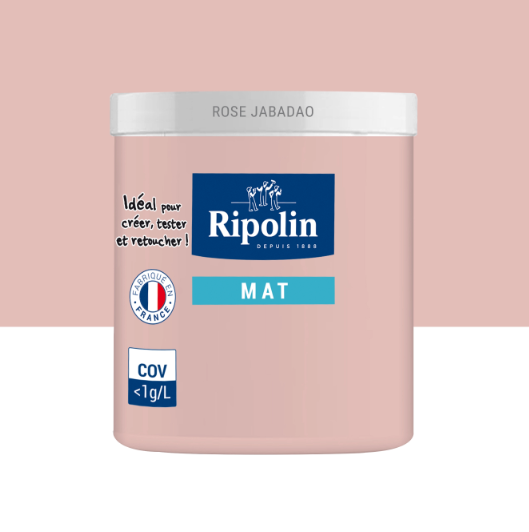 Testeur peinture mur, boiserie, radiateur rose jabado mat RIPOLIN Intérieur 75ml