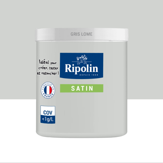 Testeur peinture mur, boiserie, radiateur gris lomé satiné RIPOLIN Intérieur 75ml